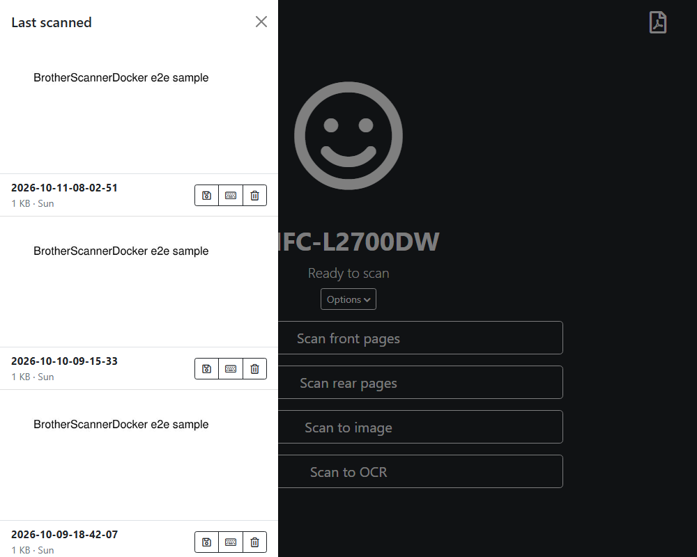 The file list