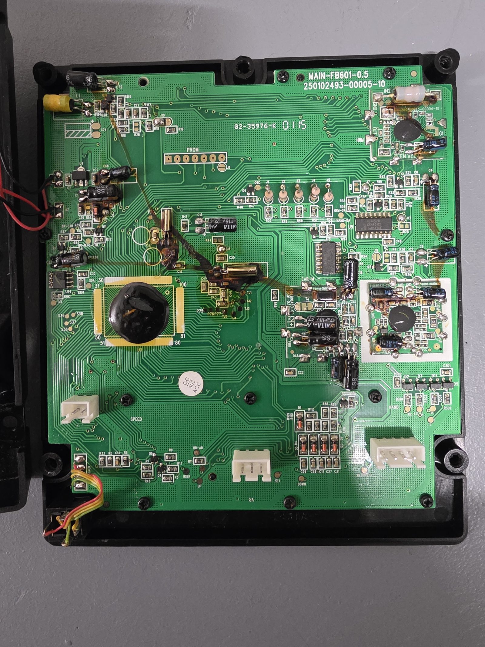 The console PCB, with every connector helpfully labeled