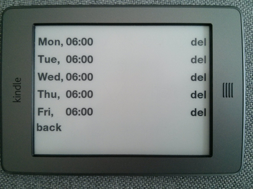 List of set alarms